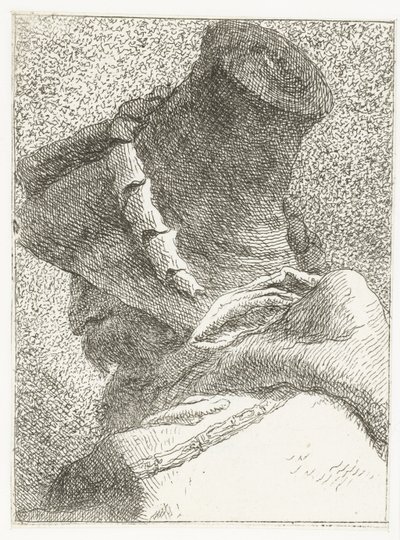 Man med huvudet bortvänt med hatt Samling av huvuden (serietitel) Raccolta di Teste (serietitel) av Giovanni Domenico Tiepolo