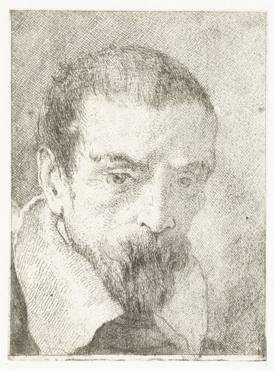 Man med litet skägg utan huvudbonader Samling av huvuden (serietitel) Raccolta di Teste (serietitel) av Giovanni Domenico Tiepolo