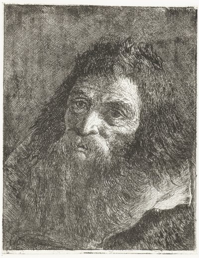 Man med långt hår och skägg av Giovanni Domenico Tiepolo