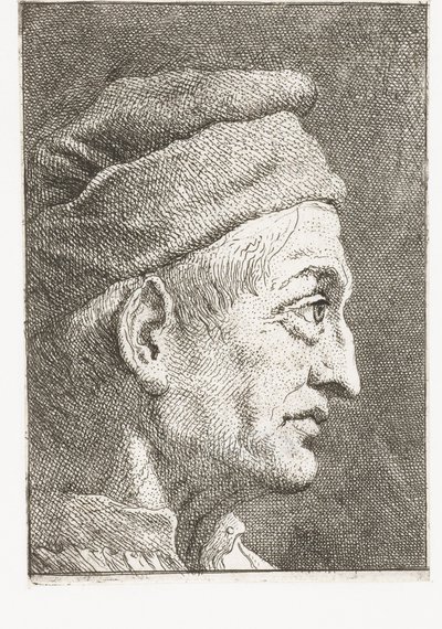 Man med mössa av Giovanni Domenico Tiepolo