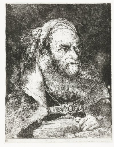 Man med öppen bok Samling av huvuden (serietitel) Raccolta di Teste (serietitel) av Giovanni Domenico Tiepolo
