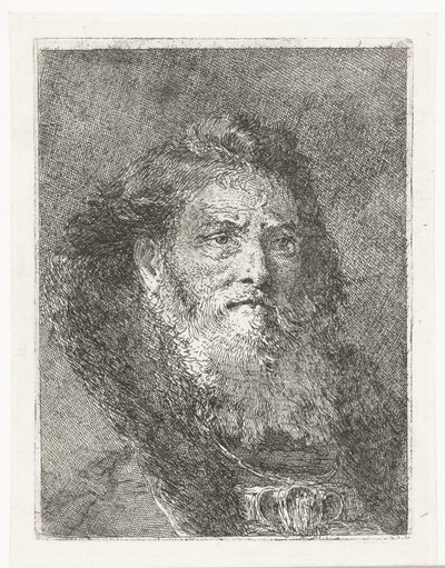 Man utan huvudbonad Samling av huvuden (serietitel) Raccolta di Teste (serietitel) av Giovanni Domenico Tiepolo