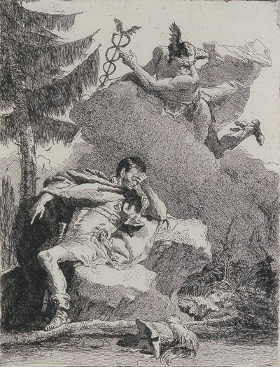 Merkurius visar sig för Aeneas i en dröm, 1757. av Giovanni Domenico Tiepolo