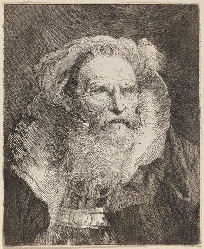 Gammal man som mediterar av Giovanni Domenico Tiepolo