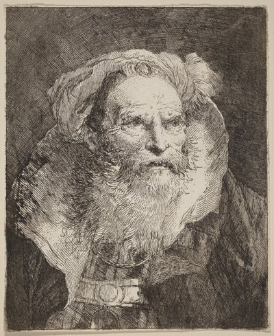 Gammal man som mediterar av Giovanni Domenico Tiepolo