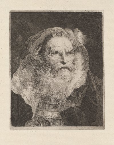 Old Man Meditering, från Raccolta di Teste (Samling av huvuden) av Giovanni Domenico Tiepolo