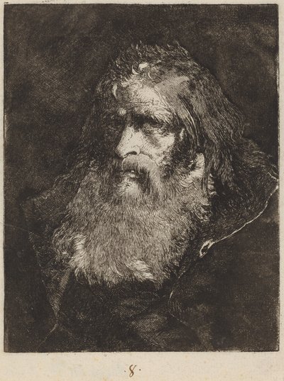 Gammal man med bara huvud av Giovanni Domenico Tiepolo