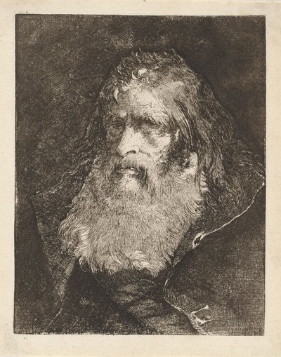 Gammal man med bar huvud, från Raccolta di Teste (Samling av huvuden) av Giovanni Domenico Tiepolo