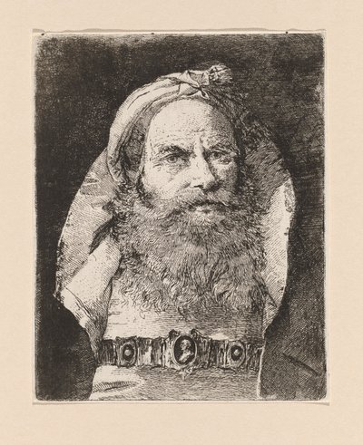 Gammal man med liten turban, från Raccolta di Teste (Samling av huvuden) av Giovanni Domenico Tiepolo