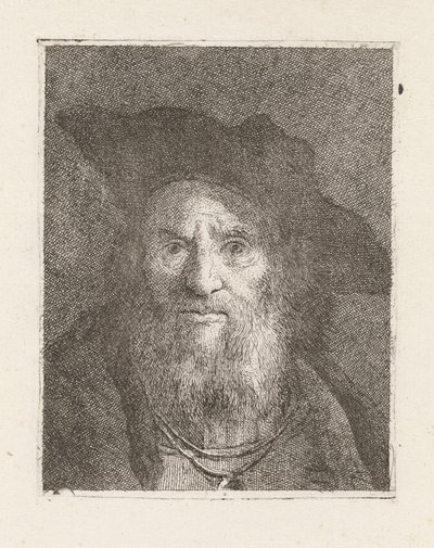 Gammal man med hatt, från Raccolta di Teste (Samling av huvuden) av Giovanni Domenico Tiepolo