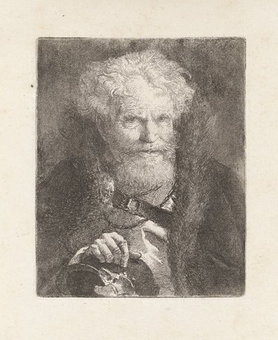 Gammal man med hjälm, ur Raccolta di Teste (Samling av huvuden) av Giovanni Domenico Tiepolo