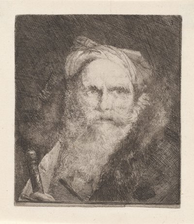Gammal man med ett svärd, ur Raccolta di Teste (Samling av huvuden) av Giovanni Domenico Tiepolo