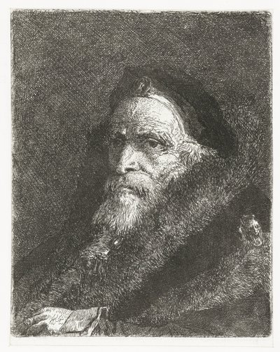 Gammal man i päls Samling av huvuden (serietitel) Raccolta di Teste (serietitel) av Giovanni Domenico Tiepolo