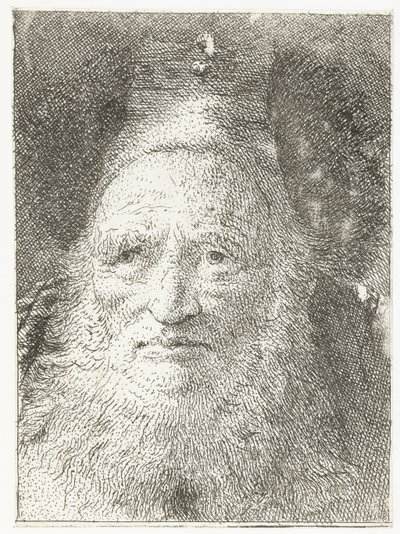 Gammal man med pälsmössa Samling av huvuden (serietitel) Raccolta di Teste (serietitel) av Giovanni Domenico Tiepolo