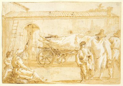 Bönder med en bondvagn av Giovanni Domenico Tiepolo