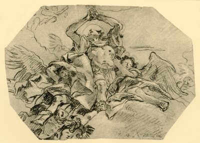 Bedande helgon omgiven av änglar, 1762, 1928 av Giovanni Domenico Tiepolo
