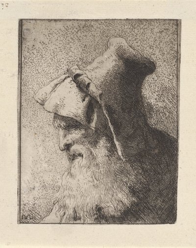 Profil av en äldre man med skägg, från Raccolta di Teste (Samling av huvuden) av Giovanni Domenico Tiepolo