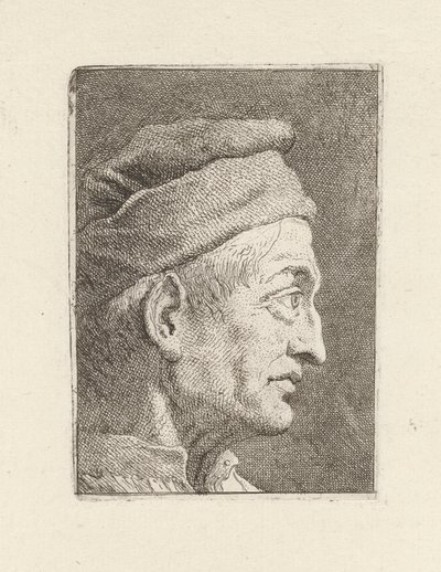 Profil av en gammal man, från Raccolta di Teste (Samling av huvuden) av Giovanni Domenico Tiepolo
