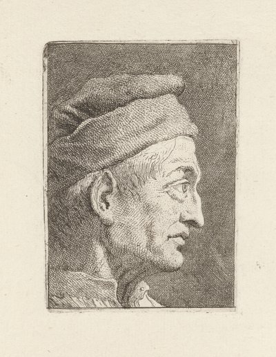 Profil av en gammal man, ur Raccolta di Teste (Samling av huvuden) av Giovanni Domenico Tiepolo