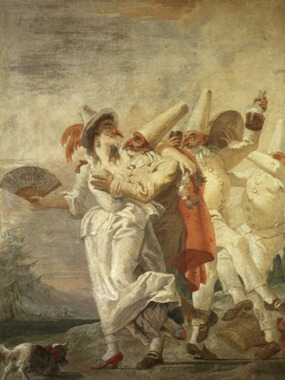 Pulcinella verliebt, ca 1793 av Giovanni Domenico Tiepolo