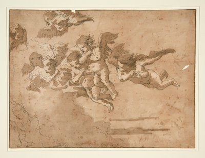 Putti flyger i molnen av Giovanni Domenico Tiepolo