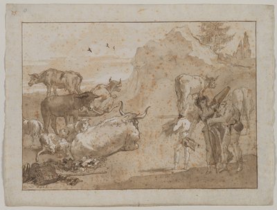 Får och kor av Giovanni Domenico Tiepolo