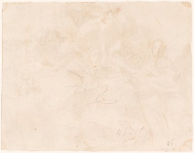 Skiss för flygningen till Egypten [verso] av Giovanni Domenico Tiepolo