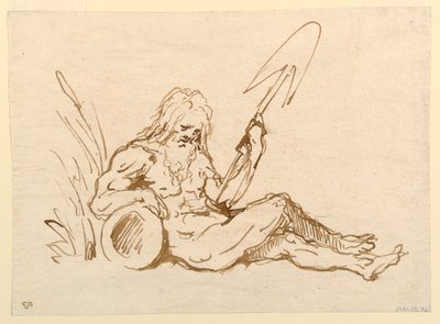 Skiss av en flodgud av Giovanni Domenico Tiepolo