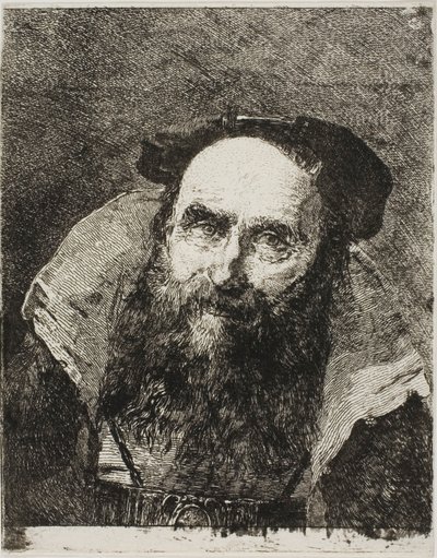 Leende gammal man av Giovanni Domenico Tiepolo