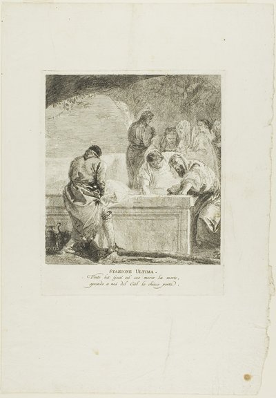 Gravsättningen, plansch fjorton från Korsvägsstationen av Giovanni Domenico Tiepolo
