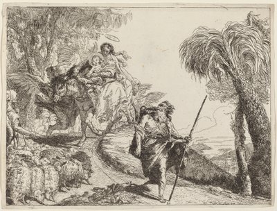 Flygningen med Joseph i förgrunden av Giovanni Domenico Tiepolo