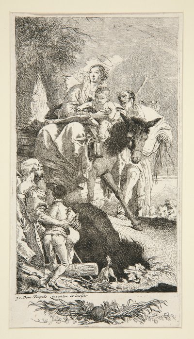 Den heliga familjen med tiggaren och hans son av Giovanni Domenico Tiepolo