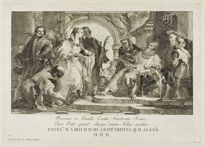 Familjen Crottas skyddshelgon av Giovanni Domenico Tiepolo