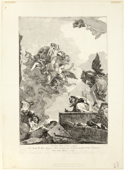 Jungfrun som visas för St. Simon Stock av Giovanni Domenico Tiepolo