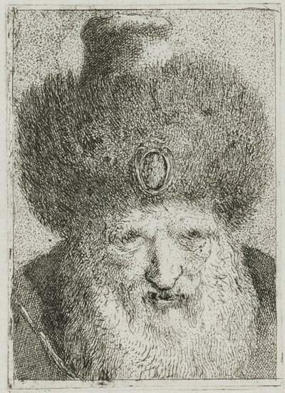 Turk med pälshatt, från Raccolta di Teste (Samling av huvuden) av Giovanni Domenico Tiepolo