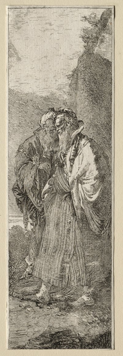 Två gamla män i ett landskap av Giovanni Domenico Tiepolo