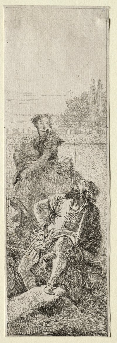 Två bönder. av Giovanni Domenico Tiepolo