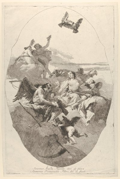 Venus anförtror Amor till tiden, 1758-80. av Giovanni Domenico Tiepolo