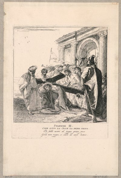 Via crucis - Station III, han faller under korset första gången av Giovanni Domenico Tiepolo