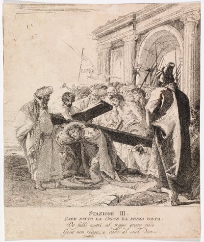 Via crucis - Station III. Jesus faller för första gången av Giovanni Domenico Tiepolo
