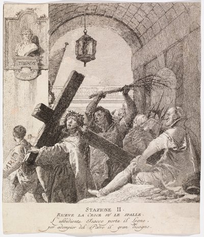 Via crucis - Station II. Jesus tar upp sitt kors av Giovanni Domenico Tiepolo