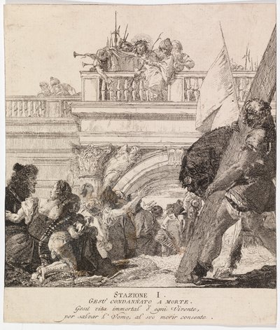 Via crucis - Station I. Jesus döms till döden av Giovanni Domenico Tiepolo
