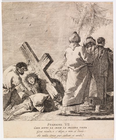 Via crucis - Station VII. Jesus faller för andra gången av Giovanni Domenico Tiepolo
