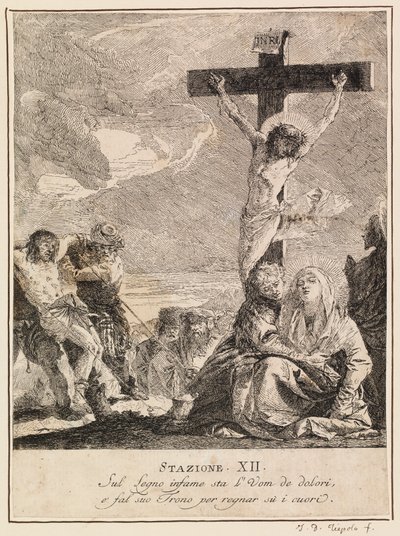 Via crucis - Station XII. Jesus dör på korset av Giovanni Domenico Tiepolo