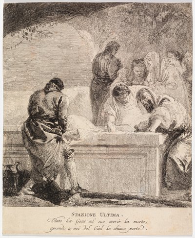 Via crucis - Station XIV. Jesus läggs i graven av Giovanni Domenico Tiepolo