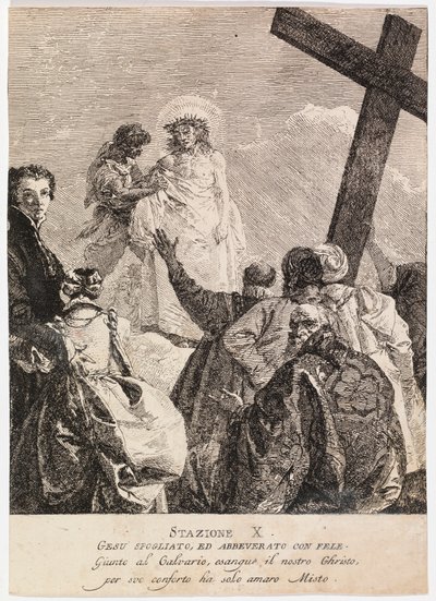 Via crucis - Station X. Jesus blir avklädd sina kläder av Giovanni Domenico Tiepolo