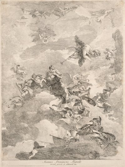 Herkules triumf av Giovanni Domenico Tiepolo after Giovanni Battista Tiepolo