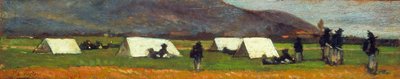 Bersaglieri-lägret, ca 1860 (olja på pannå) av Giovanni Fattori
