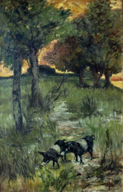 Italien, Florens, grisar på bete av Giovanni Fattori