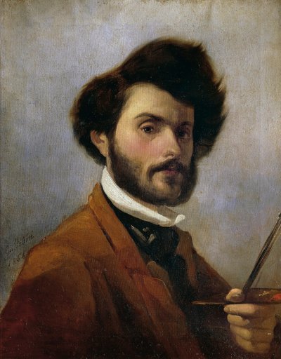Italien, Florens, självporträtt vid 29 års ålder av Giovanni Fattori